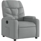 vidaXL Fauteuil verstelbaar stof lichtgrijs