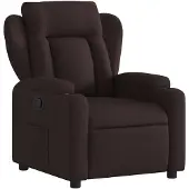 vidaXL Fauteuil verstelbaar stof donkerbruin