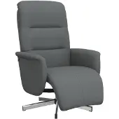 vidaXL Fauteuil verstelbaar met voetensteun stof donkergrijs