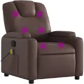 vidaXL Massagestoel verstelbaar kunstleer bruin