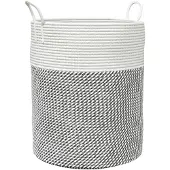 vidaXL Opbergmand Ø 38x46 cm katoen grijs en wit