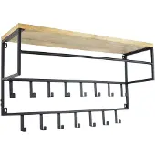 Loft42 Petri Kapstok - 15 haken - Metaal - Zwart - 100x57x30