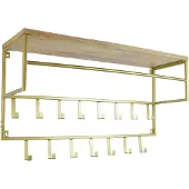 Loft42 Petri Kapstok - 15 haken - Metaal - Goud - 100x57x30