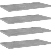 vidaXL Wandschappen 4 st 40x20x1,5 cm bewerkt hout betongrijs