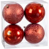 Sublime Market Connect Kerstballen Koper Plastic 10 x 10 x 10 cm (4 Stuks)