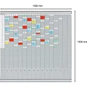 Franken T-kaart jaarplanner voor 15 maanden plus index, 100,8 x 100,8 cm, 16 houders, 50 sleuven, PV-SET5