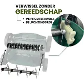 GartenMeister Elektrische verticuteermachine en beluchter - GMEVL 1800W - Maaibreedte 38 cm - 40 L opvangzak