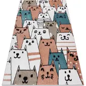 Rugsx Tapijt FUN Gatti voor kinderen, katten multi roze 120x170 cm