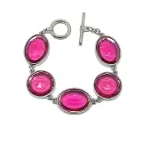 Behave Armband met roze stenen - 16,5 cm