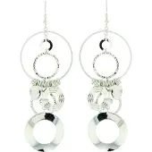 Behave Oorbellen ronde hangers zilver-kleur