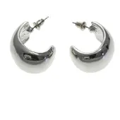 Behave - Oorbel steker zilverkleur chunky retro stijl 2,5 cm