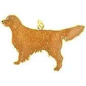 Behave - Hanger hond bruin emaille goudkleur - dierenvriend look