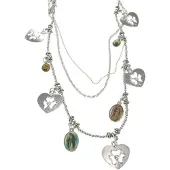 Behave - Lange ketting met bedeltjes en hartvormige bedels - 86 cm