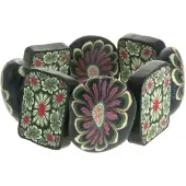 Behave - Artistieke armband met bloemenprint - Boho festivalstijl