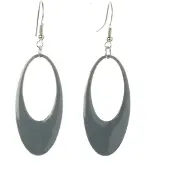 Behave - Oorhangers dames ovaal grijs accent - Minimalistische look