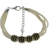 Behave - Armband - crèmekleur - meerstrengs elegant - 21,5 cm