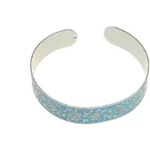 Behave - Klemarmband blauw bloemen - Boho accessoire - Zomerstijl