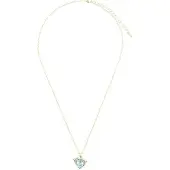 Behave Dames Ketting - Zilverkleur Hartje Blauw Steentje 40 cm - Nikkelvrij, Handgemaakt
