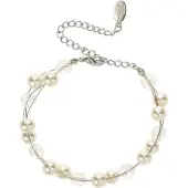 Behave - Armband - parels wit facet kralen - elegant stijl - nikkelvrij