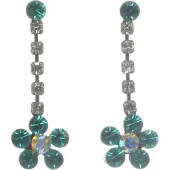 Behave - Oorstekers met bloemetjes van steentjes - 3,4 cm