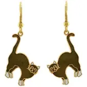 Behave - Oorhangers met kattenhanger groen - Creatieve stijl