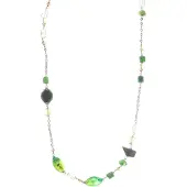 Behave Lange ketting met kralen groen 120 cm