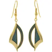 Behave - Oorhangers dames - bladmotief - donkergroen - 5 cm