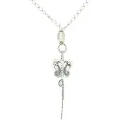 Behave - Zilverkleurige ketting met vlinder hanger - 61 cm + verlengkettinkje