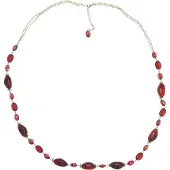 Behave - Lange ketting met donkerrode kralen - 100 cm - Elegante mode sieraden