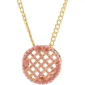 Behave - Ketting met decoratief cirkeltje in roze ontwerp - Modeaccessoire voor vrolijke looks