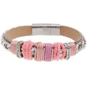 Behave - roze armband met kralen en sluiting - kleurrijk - city chic