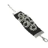 Behave - brede armband met kraalbloemen - bohemian avondstijl
