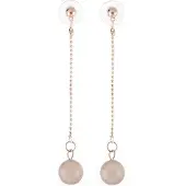 Behave - Lange oorstekers met natuursteen - Minimal chic - Nikkelvrij