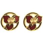 Behave - Oorstekers dames - bloemmotief - rood - 1,5 cm