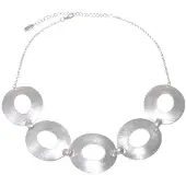 Behave - Korte ketting met metalen ringen - Nikkelvrij - Trendy mode accessoires