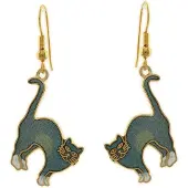 Behave - Oorhangers met kattenhanger blauw - Artistiek design