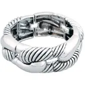 Behave - armband zilverkleur - elastisch design - tijdloos accent - 16.5 cm