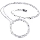 Behave - Ketting met cirkelvormige hanger en steentjes - Elegante modeaccessoire
