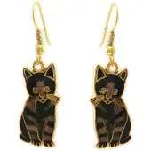 Behave Oorbellen hangers poes bruin
