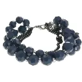 Behave - armband met blauwe facetkralen - elegant avondaccessoire