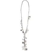 Behave - Witte bedelketting lang - Keramiekstijl bohemian look