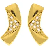 Behave - Clip oorbellen avondstijl 3,5 cm - Goudkleur met steentjes