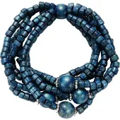 Behave - Blauwe houten rekarmband - Bohemian everyday accessoire