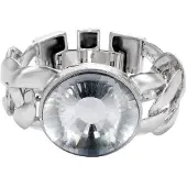 Behave - Armband dames - zilverkleur - glamour stijl - 14-15,5 cm