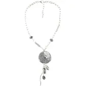 Behave Ketting zilver kleur met ronde hanger 59 cm