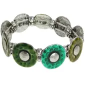 Behave - Rekarmband met groene cirkels - Boho accent - Grote maat