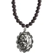Behave - Lange ketting met kralen en silhouet hanger - 95 cm - Vintage stijl sieraden