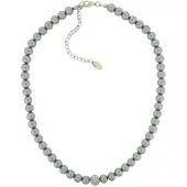 Behave - Parelketting - Grijze Parels met Steentjes - Zilverkleur