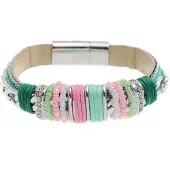 Behave - Groen armbandje met kralen - Boho stijl met magneetsluiting