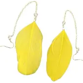 Behave - Oorhangers met veer en glaskraal - boho zomer festivalstijl